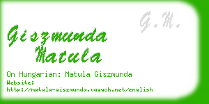 giszmunda matula business card